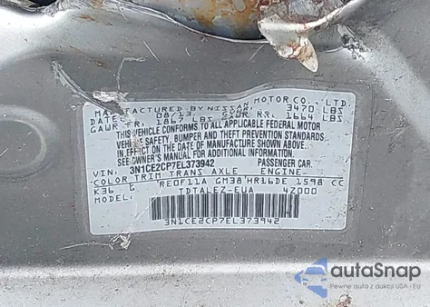 2014 Nissan Versa Note Sv from USA, damaged, VIN 3N1CE2CP7EL373942